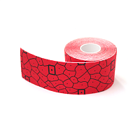 Кинезиотейп. Хлопок. Дизайнерский. 5cm*5m (красно-черный)